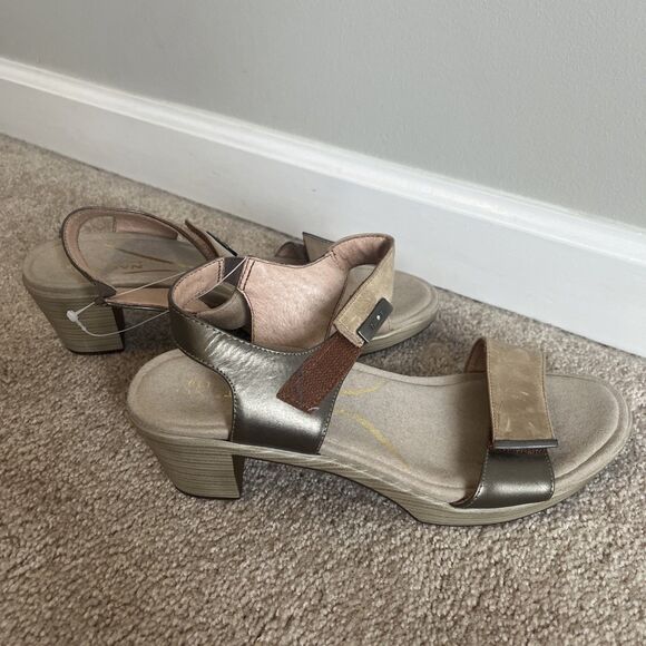 NAOT Intact Sandals Womens US 10 EU 41 Leather Coffee Tan Block Heel Comfort - Picture 5 of 7